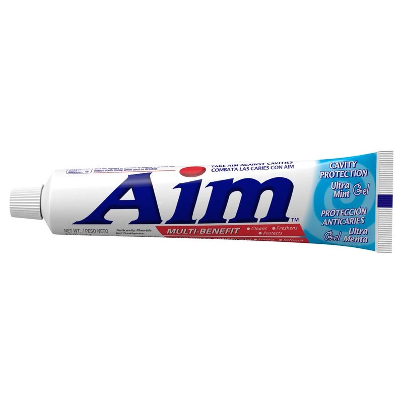 Aim Cavity Protection Anticavity Fluoride Toothpaste, Ultra Mint Gel, 6 Ounce - Pack of 6 - Image 2